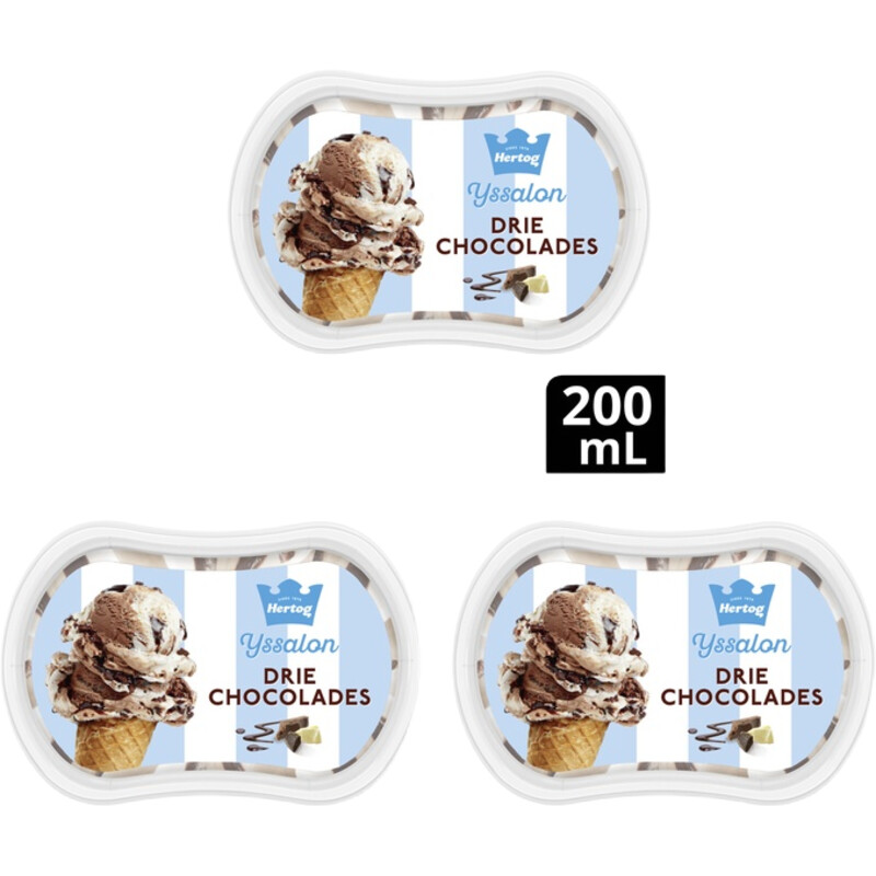 Een afbeelding van Hertog Ijssalon mini drie chocolades 3-pack