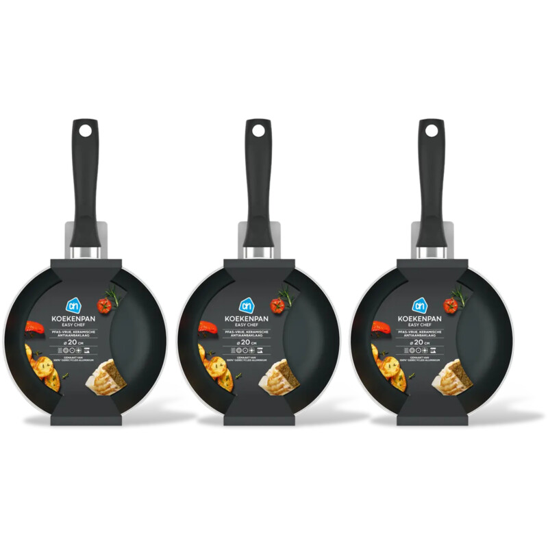 AH Koekenpan easy chef 20cm 3-pack