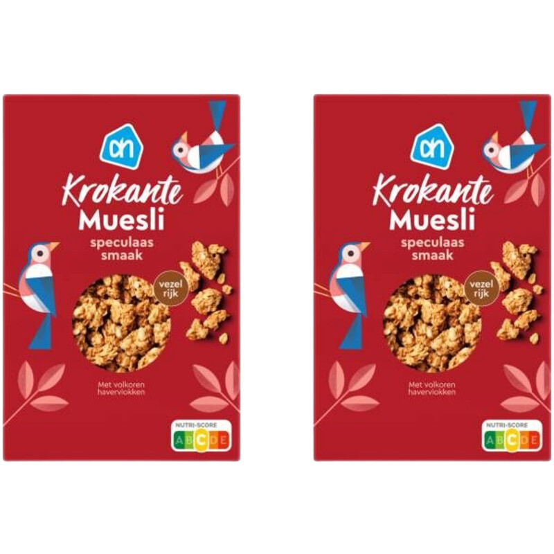Een afbeelding van AH Krokante muesli speculaas smaak 2-pack