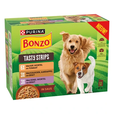 pdp-image-Bonzo Tasty strips kip, kalkoen eend