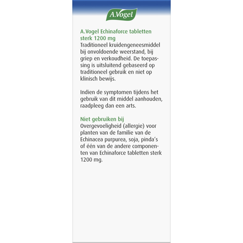 Een afbeelding van A.Vogel Echinaforce sterk 1200mg tabletten