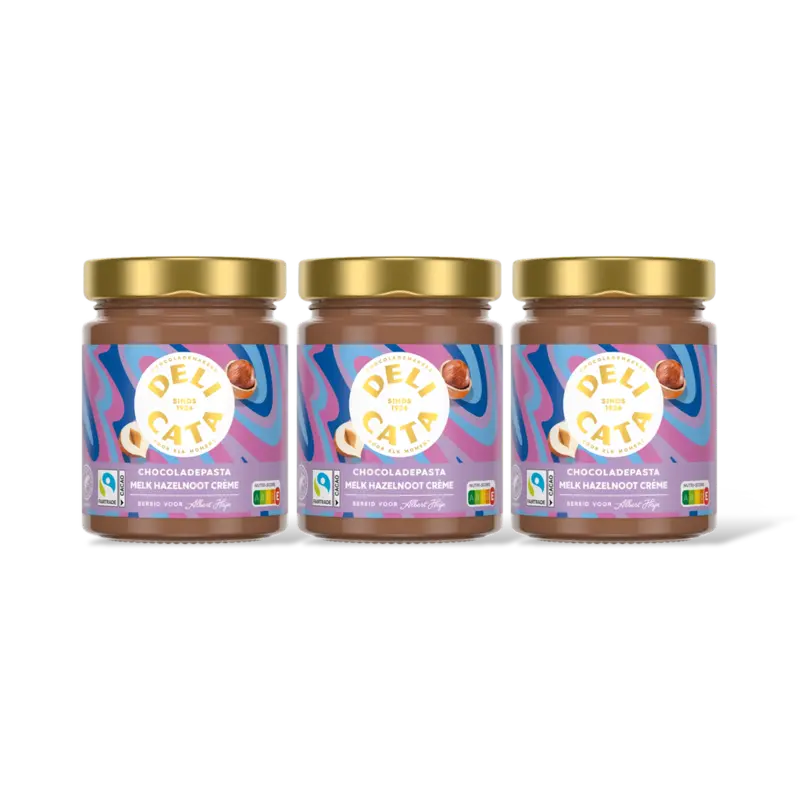Chocoladepasta melk hazelnoot creme 3-pk