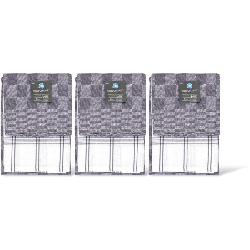 AH Theedoeken grijs 3-pack