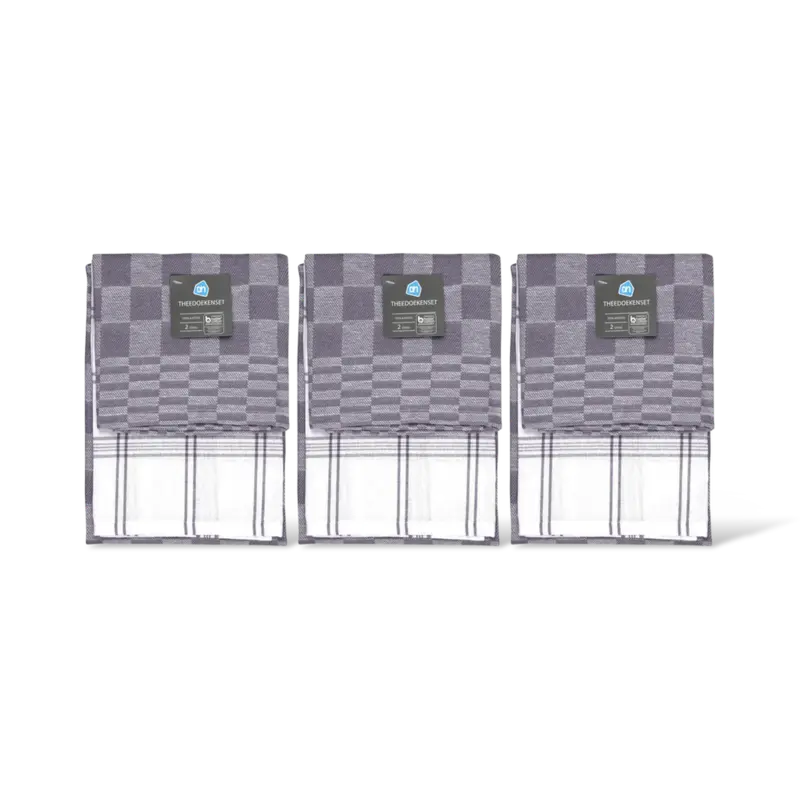 AH Theedoeken grijs 3-pack