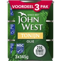 Een afbeelding van John West Tonijn in olie 3-pack