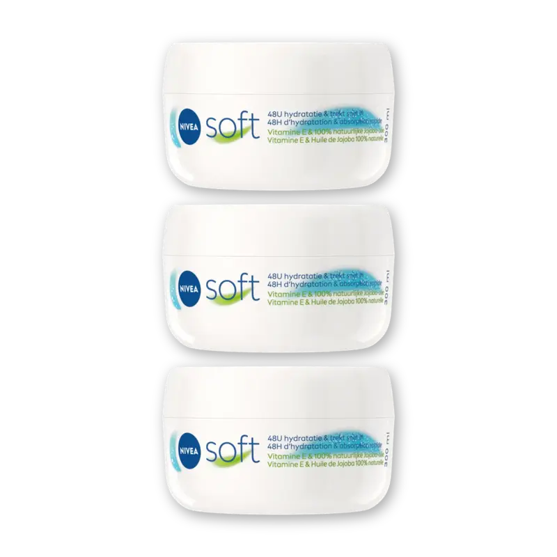 NIVEA Soft hydraterende creme 3-pack