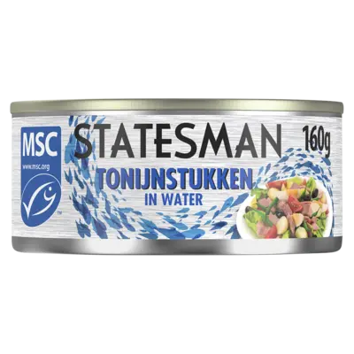 Statesman Tonijn stukken in water - 160 g
