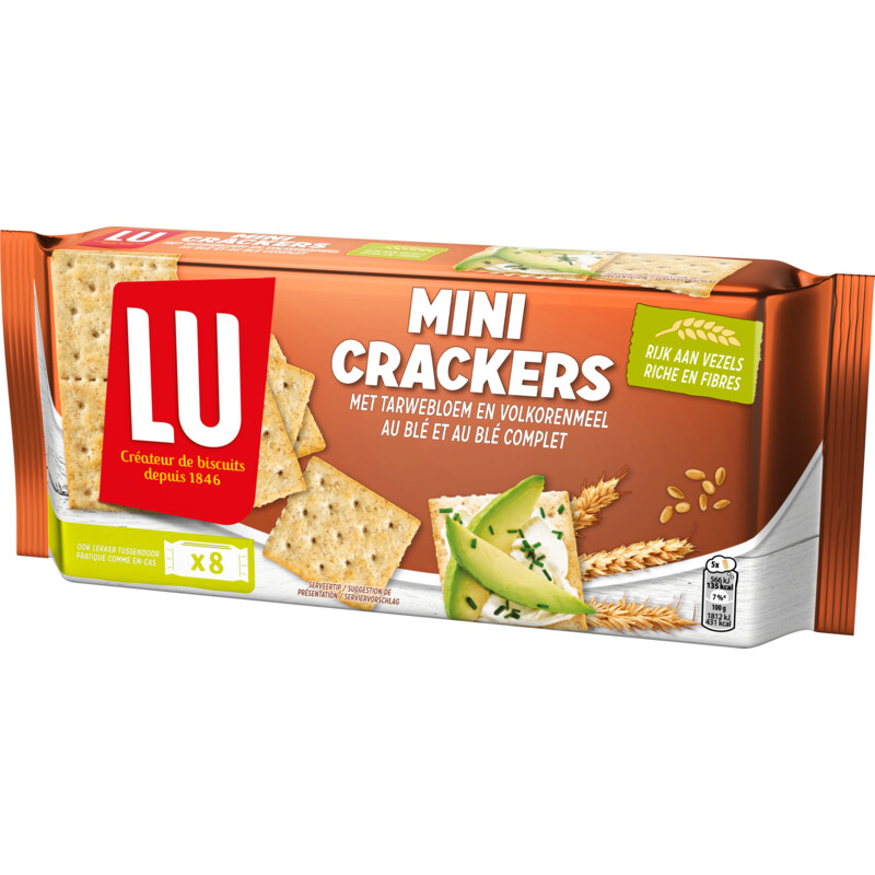 Een afbeelding van LU Mini crackers tarwebloem en volkorenmeel