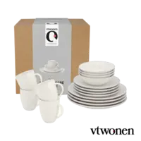 vtwonen White blue line servies 16delig