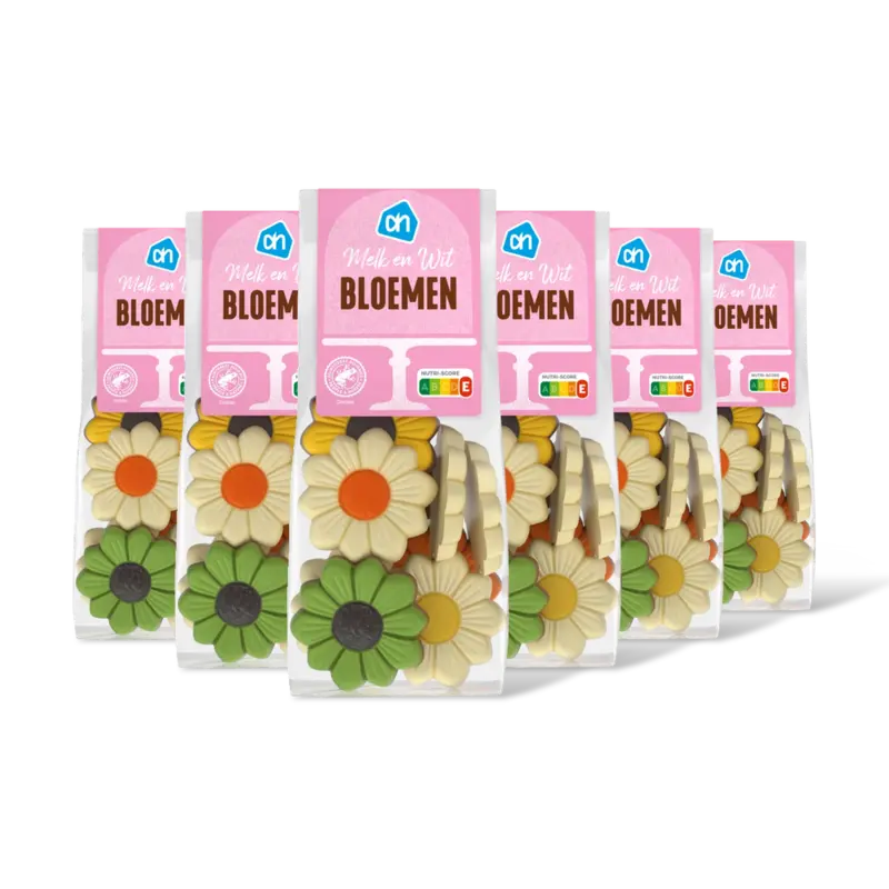 Chocolade bloemen melk en wit 6-pack