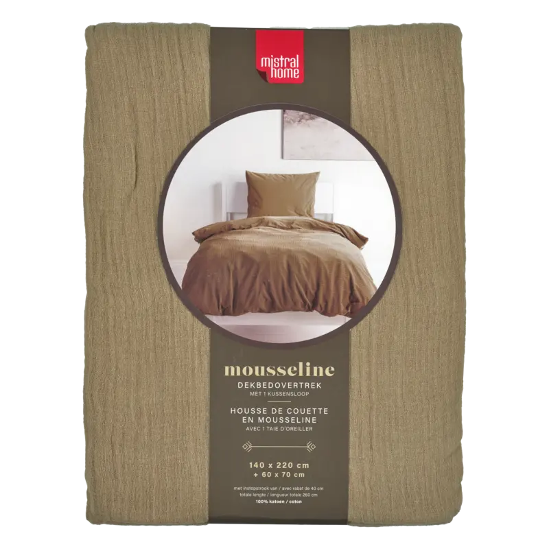 Mistral Home Dekbedovertrek mousseline groen 1-pers