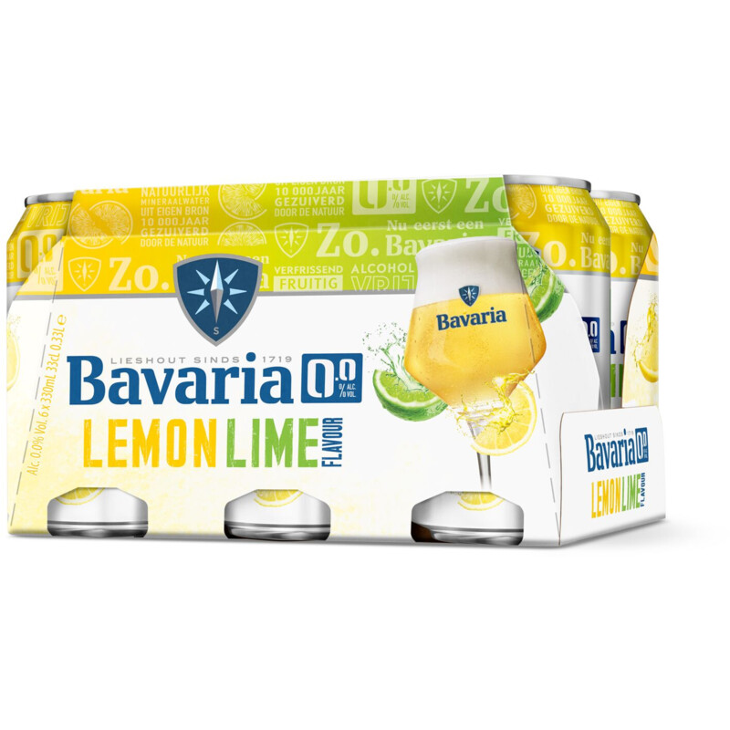 Een afbeelding van Bavaria 0.0% Fruity lemon lime 6-pack