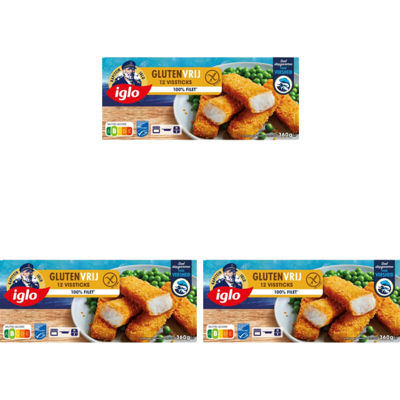 Een afbeelding van Iglo Vissticks glutenvrij 3-pack