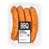 AH BBQ scharrel kiphotdog kaas en spek