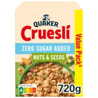 Quaker Cruesli nuts & seeds zero sugar added