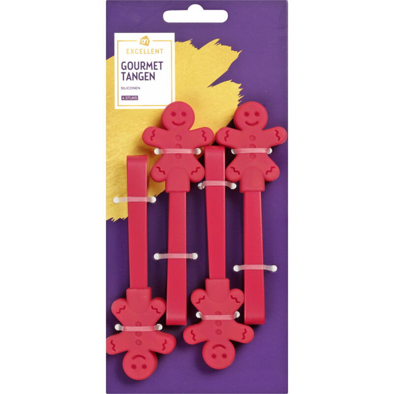 Een afbeelding van AH Excellent Siliconen tangen set rood