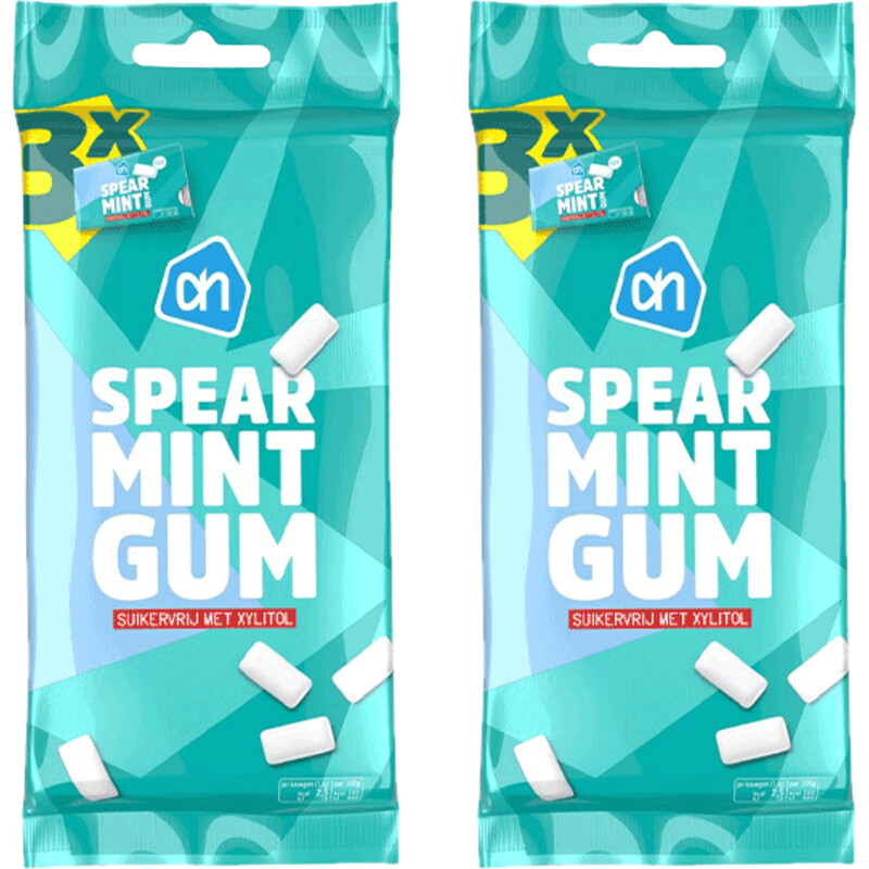 Een afbeelding van AH Spearmint gum suikervrij gvp 2-pack