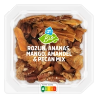 AH Biologisch Rozijn, ananas, mango, amandel mix