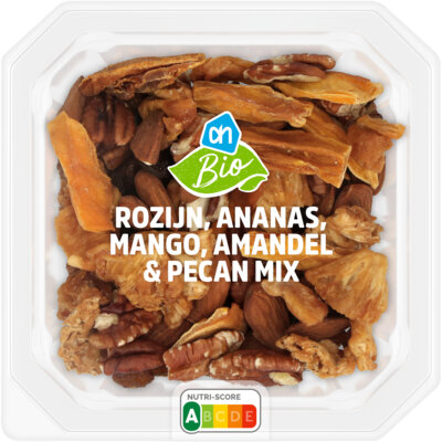 pdp-image-AH Biologisch Rozijn, ananas, mango, amandel mix