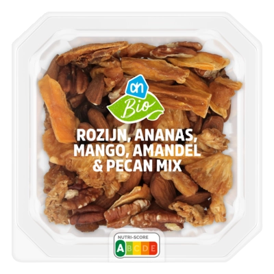 pdp-image-AH Biologisch Rozijn, ananas, mango, amandel mix