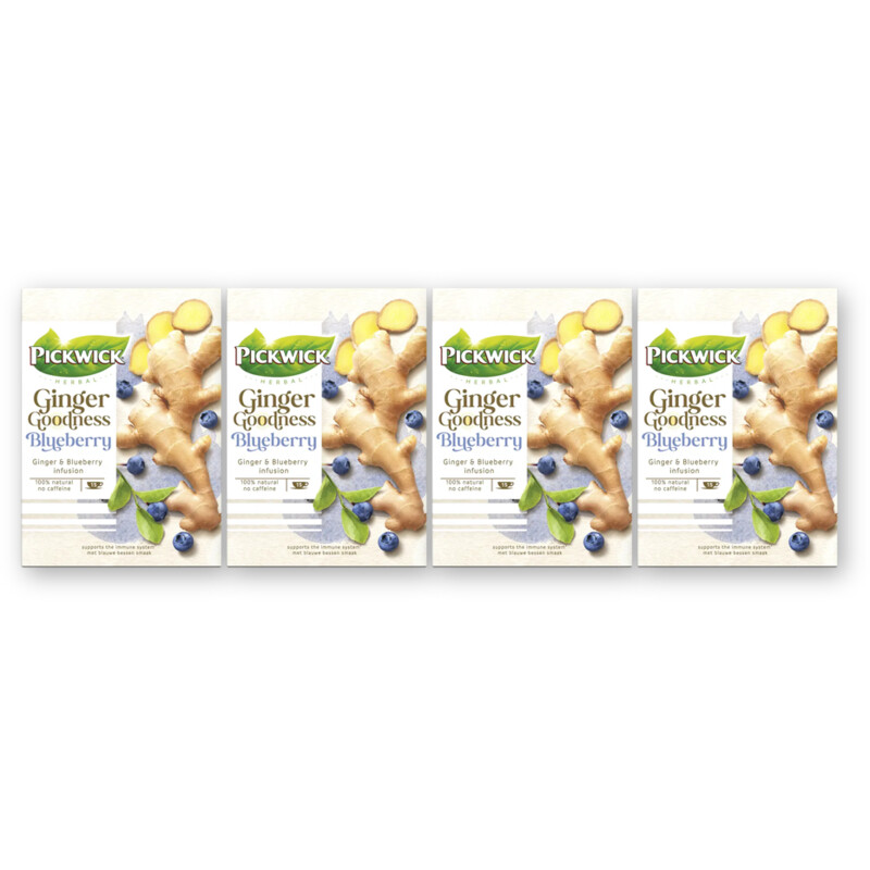 Pickwick Ginger goodnessblueberry kruidenthee 4pk