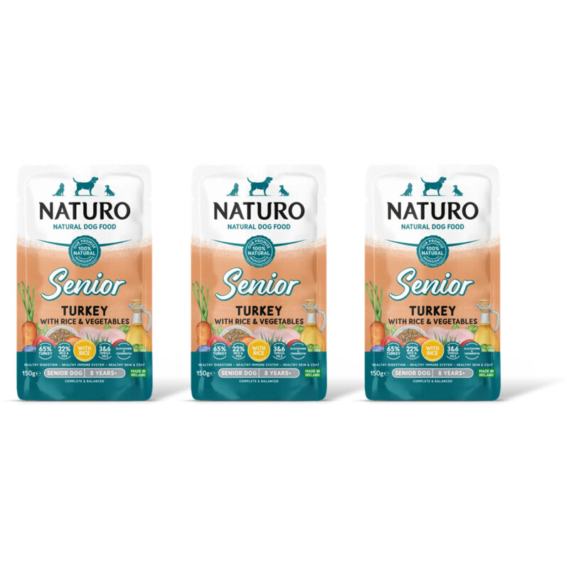 Naturo Senior turkey & rice 3-pack