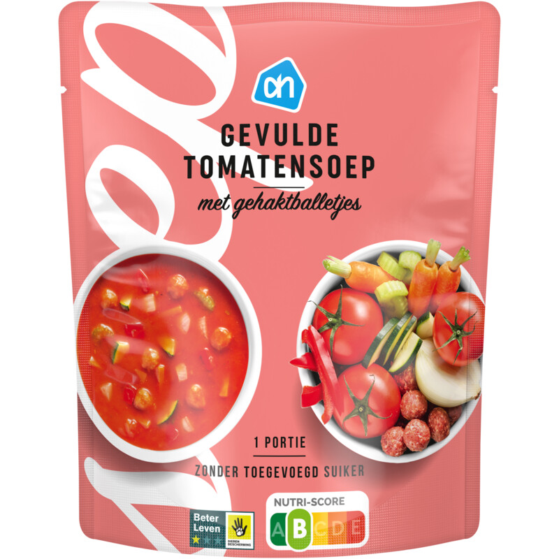 Een afbeelding van AH Gevulde tomatensoep met gehaktballetjes