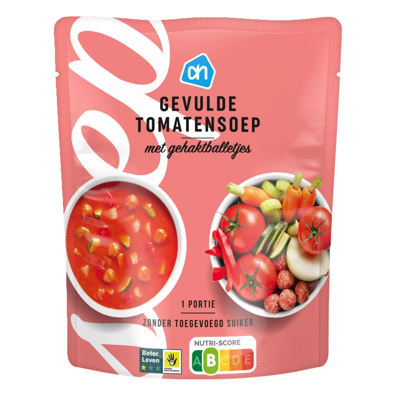 Gevulde tomatensoep met gehaktballetjes