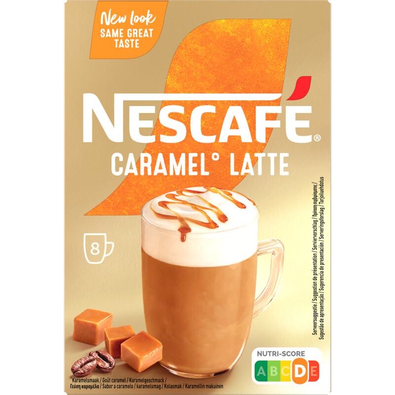 Een afbeelding van Nescafé Caramel latte oploskoffie