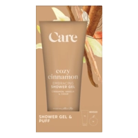 Care Cozy cinnamon shower gel & puff giftset