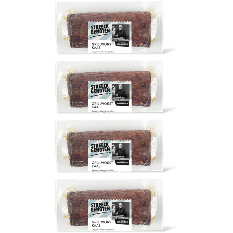 Streeckgenoten Grillworst kaas stukje 4-pack