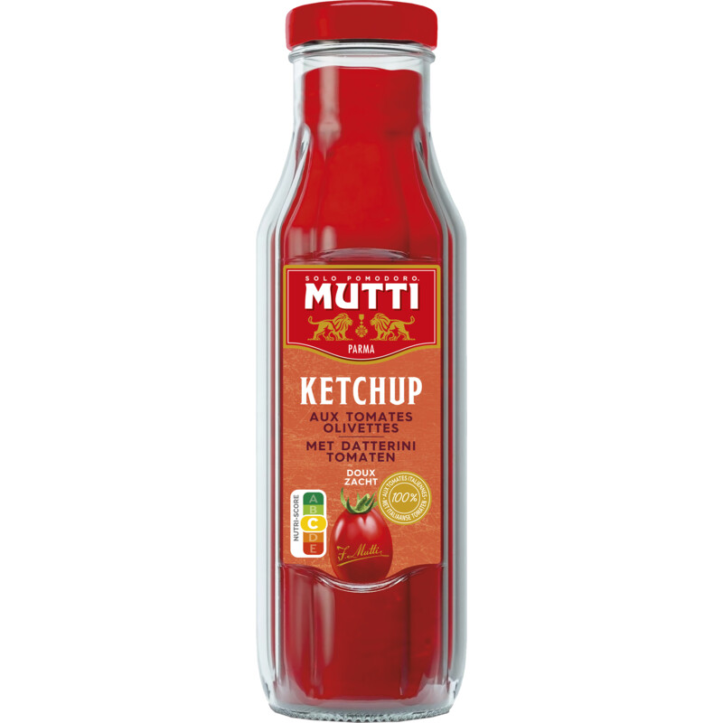 Een afbeelding van Mutti Ketchup met datterini tomaten