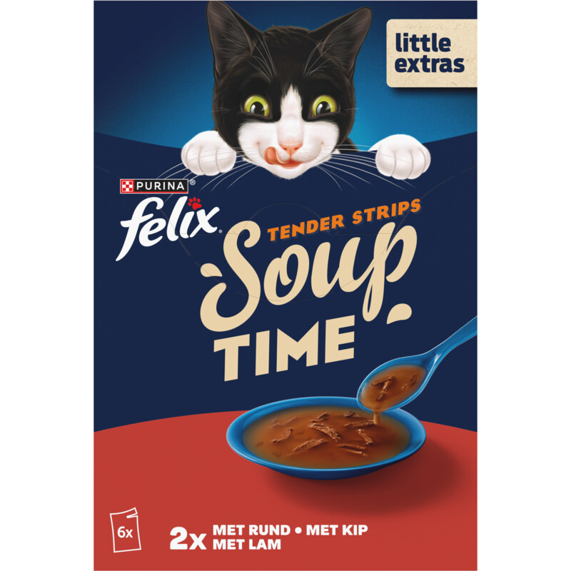 Een afbeelding van Felix Soup tender strips rund kip lam