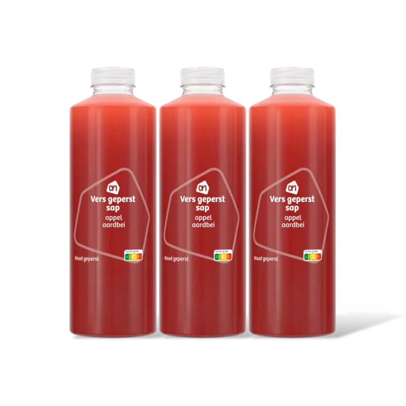 AH Vers geperst sap appel aardbei 3-pack