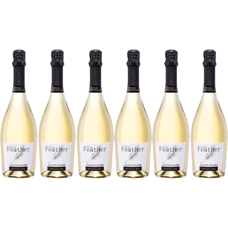 Een afbeelding van Free Feather sparkling alcoholvrij 6-pack