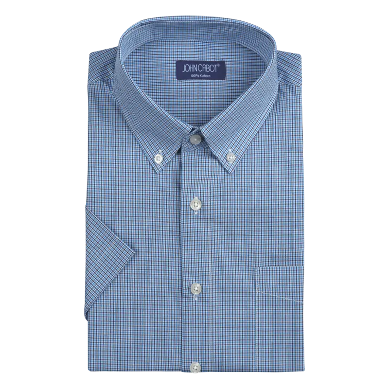 Overhemd ruit blauw maat L