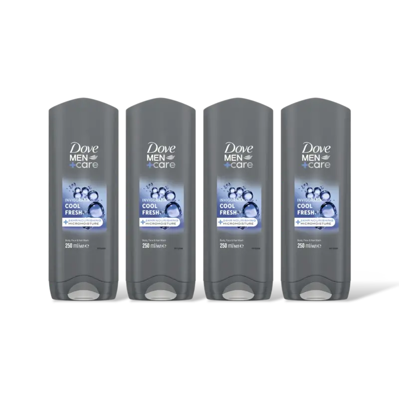 Dove Men+care cool fresh douchegel 4-pack