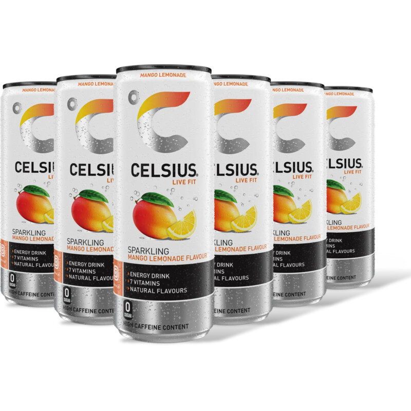 Celsius Sparkling mango lemonade flavour 6-pack