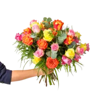 Gekleurd rozenboeket
