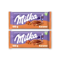 Milka Chocoladereep karamel 2-pack