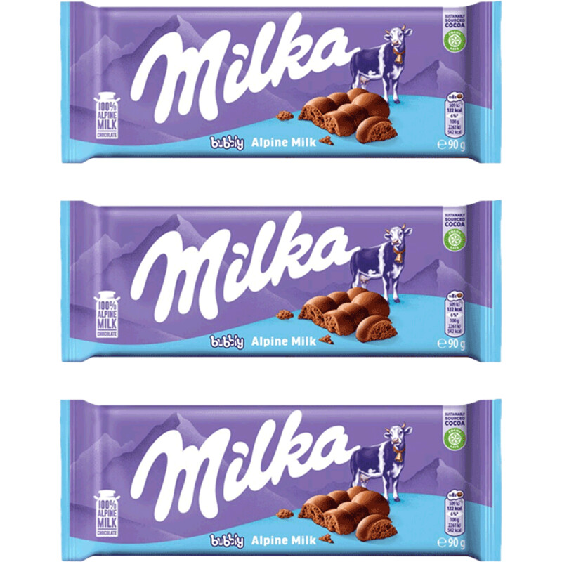 Een afbeelding van Milka Bubbly 3-pack