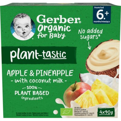 pdp-image-Gerber Organic Plant-tastic appel ananas 6m+