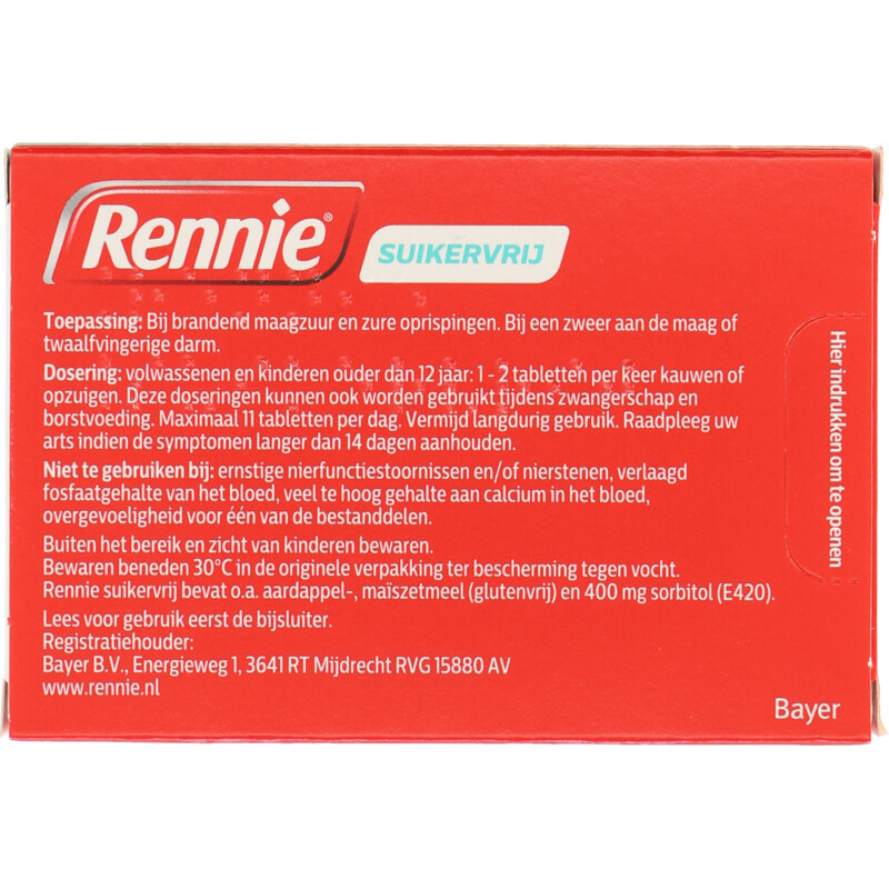 Een afbeelding van Rennie Suikervrij bij brandend maagzuur