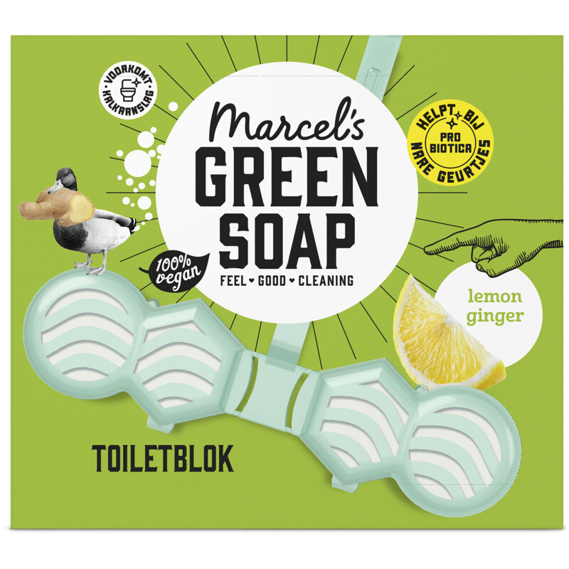 Een afbeelding van Marcel's Green Soap Toiletblok lemon ginger