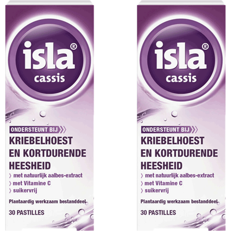 Een afbeelding van Isla cassis keelpastilles 2-pack