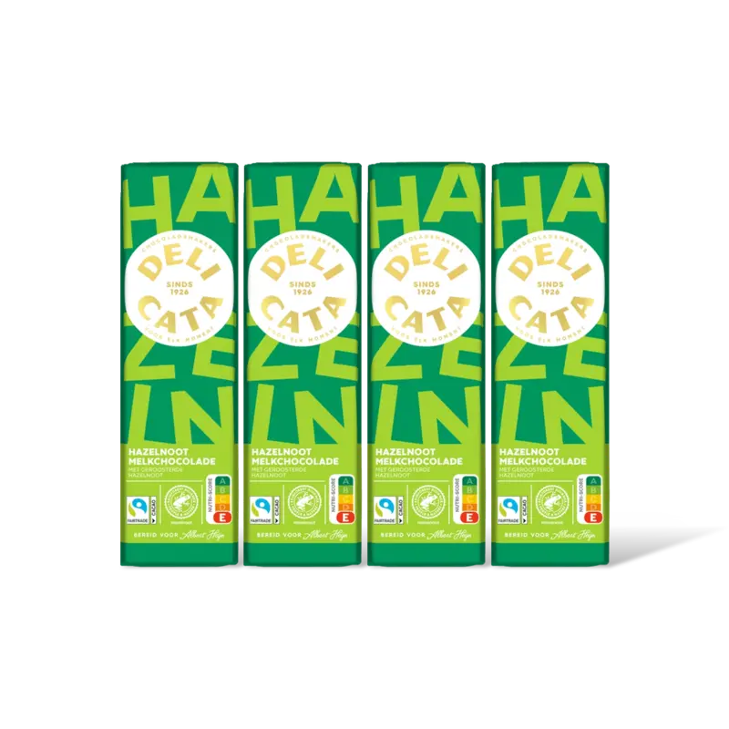 Reep melkchocolade hazelnoot 4-pack