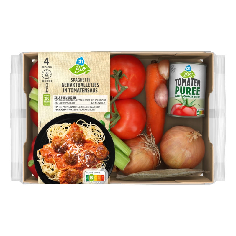 AH Biologisch Spaghetti gehaktballetjes verspakket