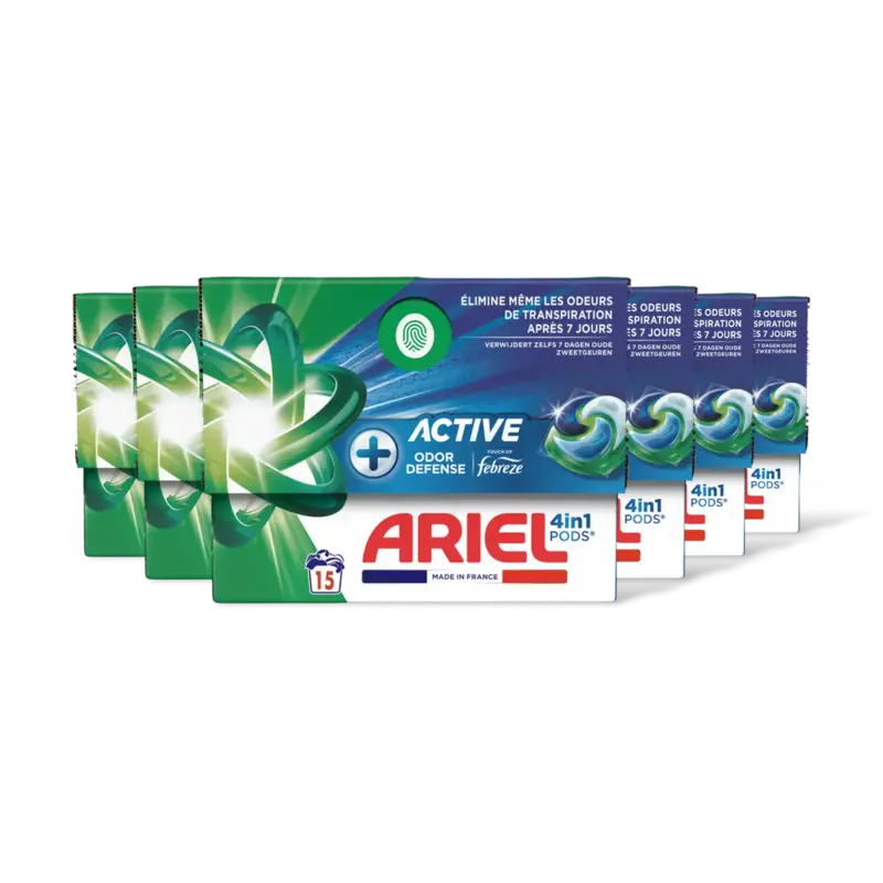 Ariel 4in1 pods+ active wasmiddelcapsules 6pck
