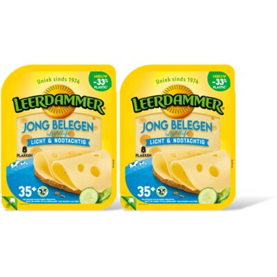 Leerdammer Lightlife jong belegen 35+ plakken 2pack