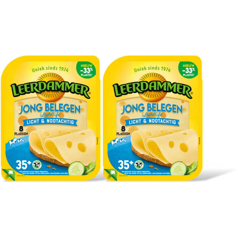 Leerdammer Lightlife jong belegen 35+ plakken 2pack